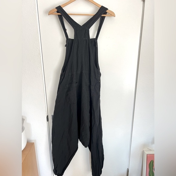 Harem Style Black Cotton Overalls S/M - Picture 2 of 6